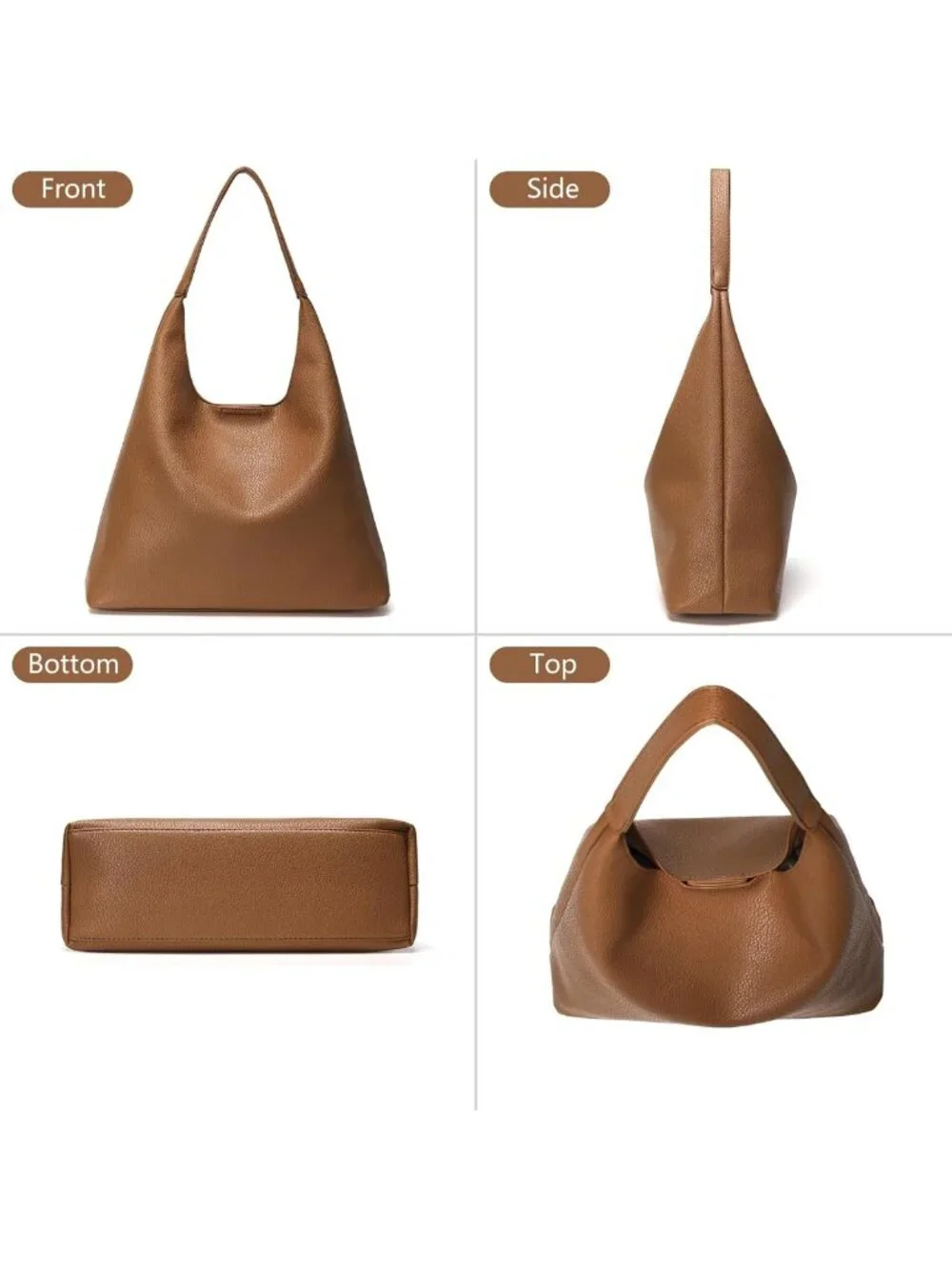 Stylish Soft Vegan Leather Hobo Bags for Women - Slouchy Tote Handbags for Work